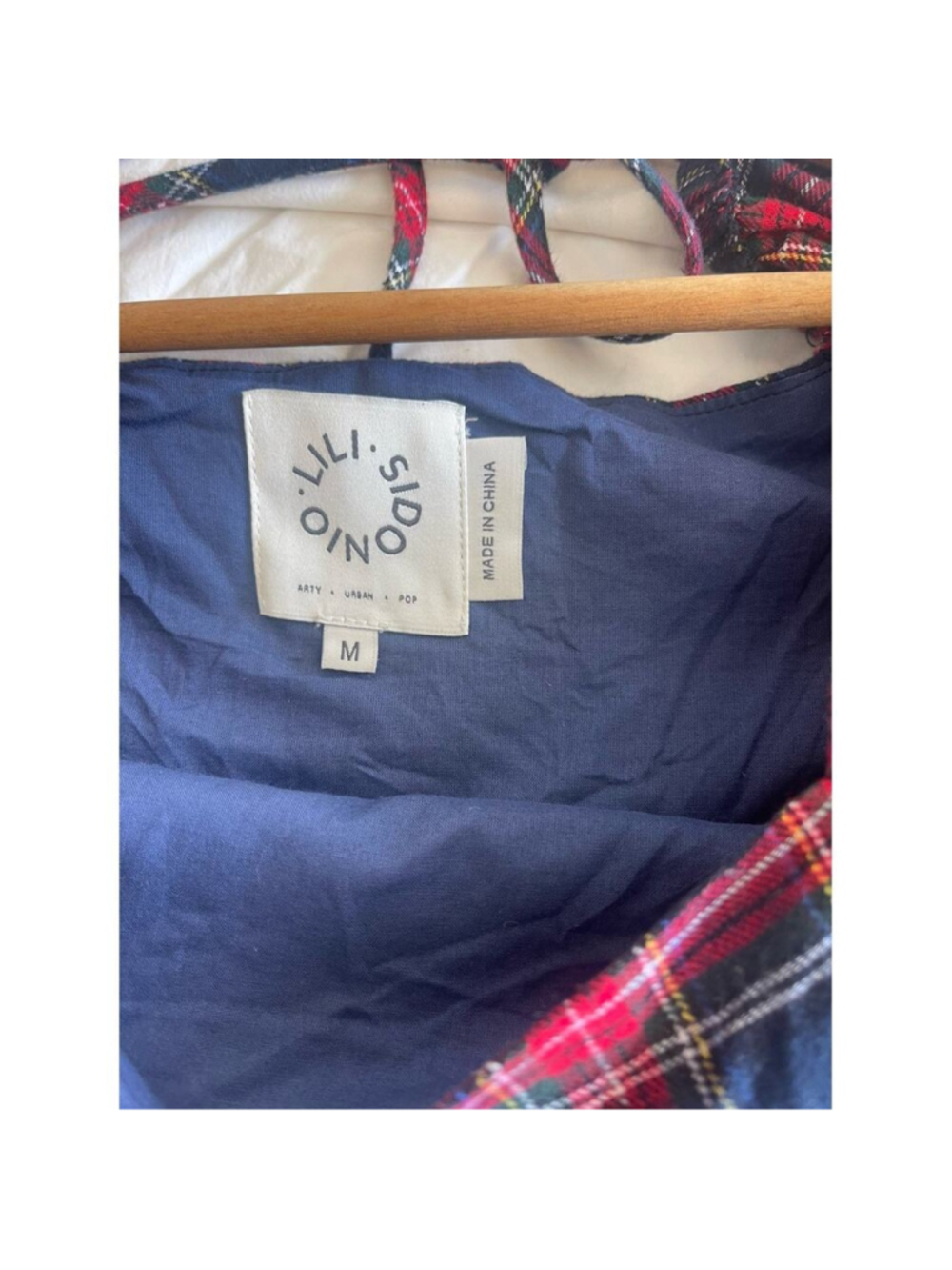 Lili Sidonio for Molly Bracken Plaid Flannel Tartan Babydoll Mini Dress M - Picture 9 of 10